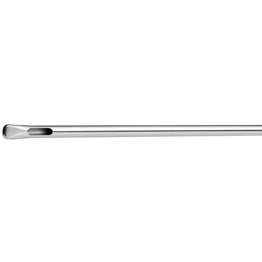 Single (Wedge), 1x1 vent cannula w/ spatulated tip, 90° of extraction